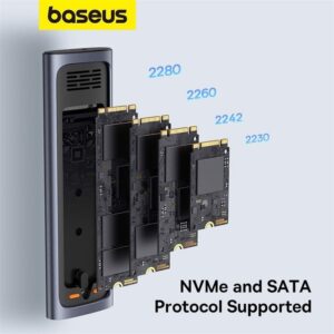 Box Đựng Ổ Cứng Di Động SSD M.2 Baseus FlyJoy Series SSD Enclosure Type C 3.2 Gen2 (M.2 NVMe and SATA 2280/2260/2242/2230) - Ảnh 4