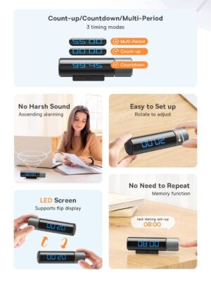 Đồng Hồ Báo Thức Hẹn Giờ Đếm Ngược Màn Hình Kỹ Thuật Số Baseus Heyo Series Magnetic Countdown Timer - Ảnh 4