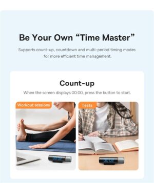 Đồng Hồ Báo Thức Hẹn Giờ Đếm Ngược Màn Hình Kỹ Thuật Số Baseus Heyo Series Magnetic Countdown Timer - Ảnh 5