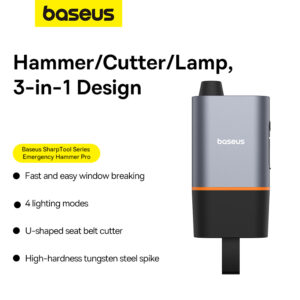 Dụng Cụ Búa Thoát Hiểm Khẩn Cấp tích hợp đèn LED cho xe Ô Tô Baseus Sharp Tool Series Emergency Hammer Pro (3 in 1) - Ảnh 16